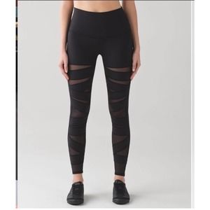 Size 8 Lululemon Wunder Under Pant Hi-Rise Tech Mesh Black